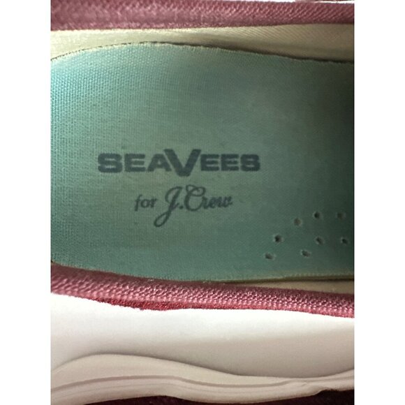 SeaVees Legend Burgundy Cherry Velvet Sneakers J Crew Ribbon Laces Size 9.5 - Picture 10 of 11